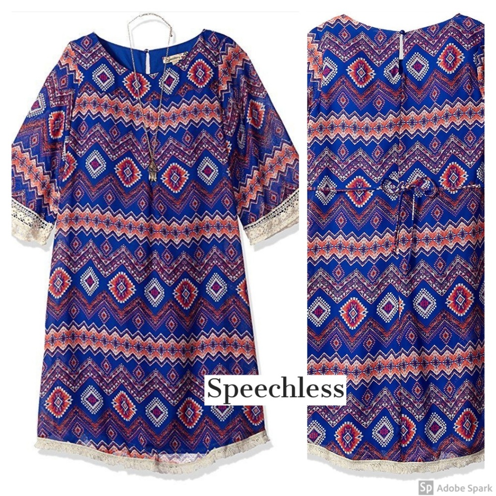Speechless Boho Tribal Lace‎ Shift Dress & Necklace - Picture 7 of 7